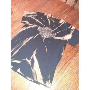 Medium? Harley Davidson Short Sleeve Crew Neck Custom Bleached Tee T-Shirt Top